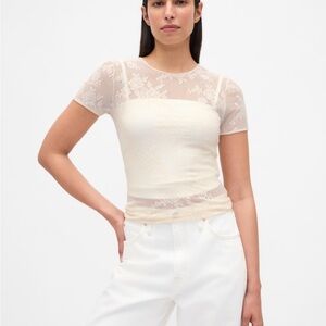 Sheer Cream Lace Top